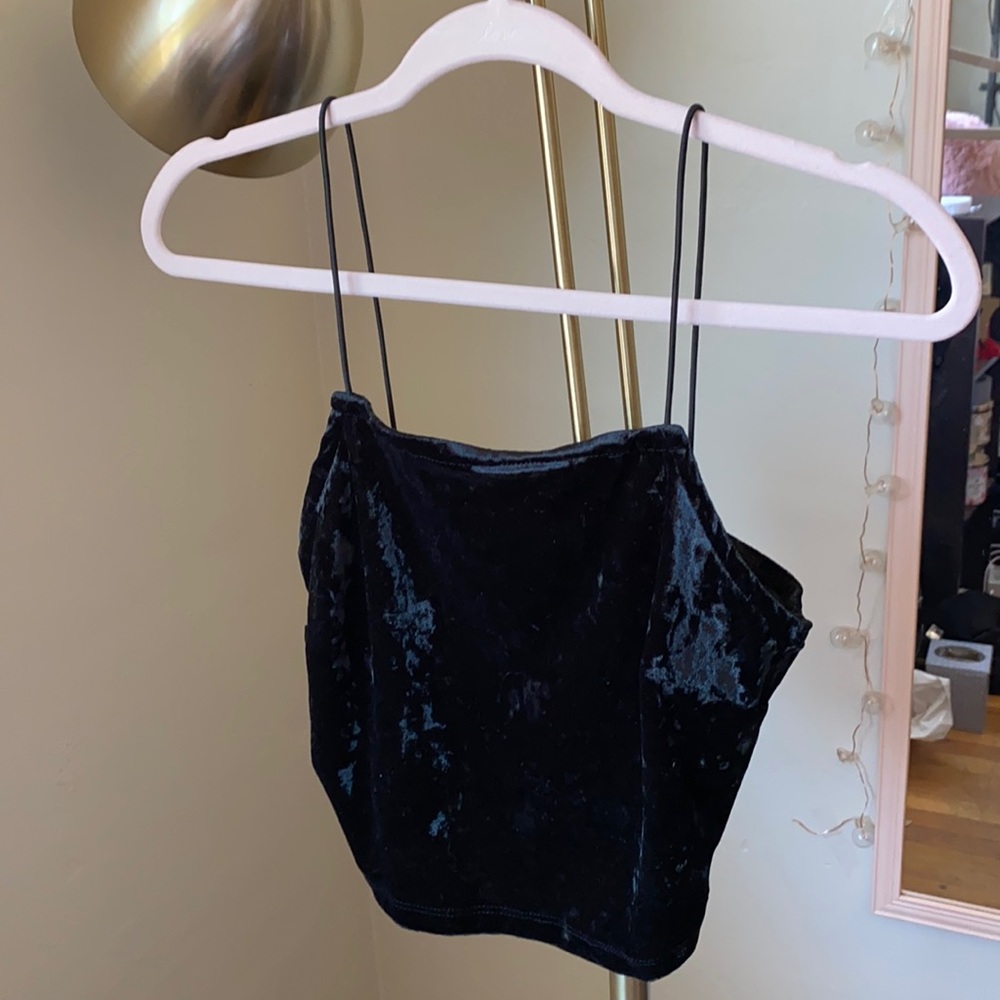 Wild Fable black velvet crop top